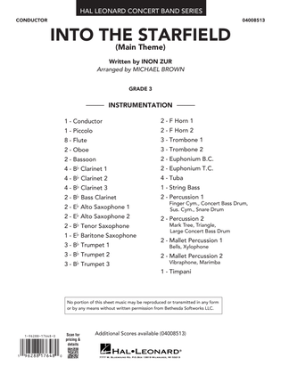 Book cover for Into The Starfield (arr. Michael Brown) - Conductor Score (Full Score)