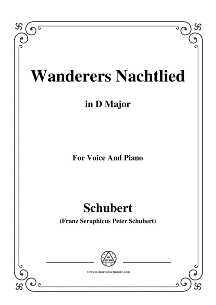 Schubert-Wanderers Nachtlied in D Major,for voice and piano image number null