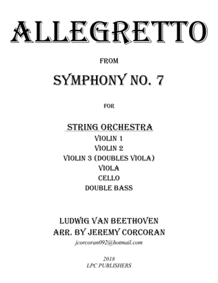 Book cover for Allegretto from Symphony No. 7 for String Orchestra