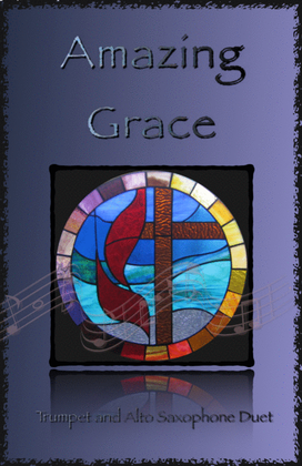 Book cover for Amazing Grace, Gospel style for Trumpet and Alto Saxophone Duet