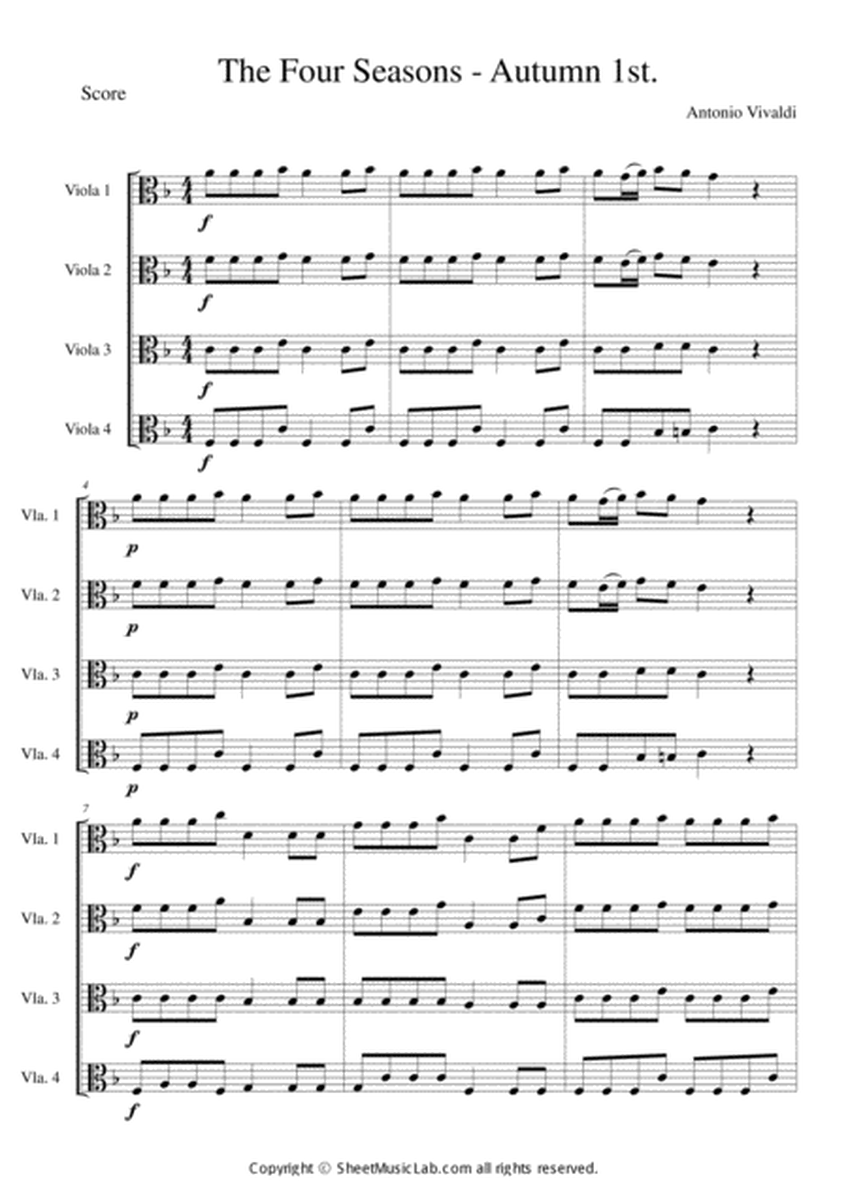 The Four Seasons - Autumn 1st Movement by Antonio Vivaldi Viola - Digital Sheet Music