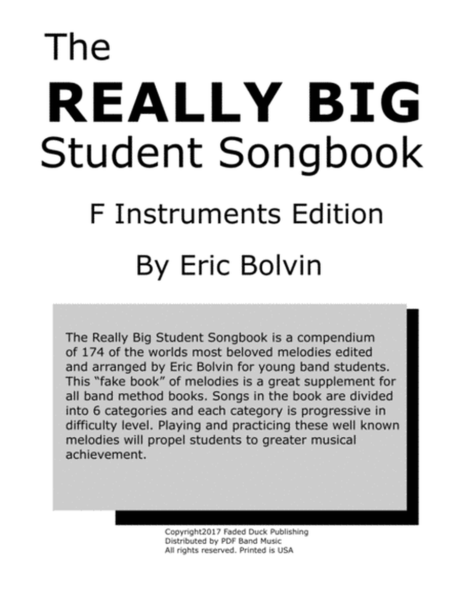 The Really Big Student Songbook - F Edition