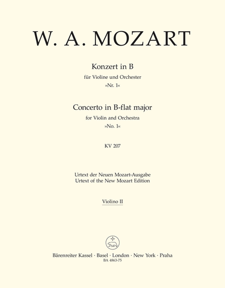 Concerto for Violin and Orchestra, No. 1 B flat major, KV 207