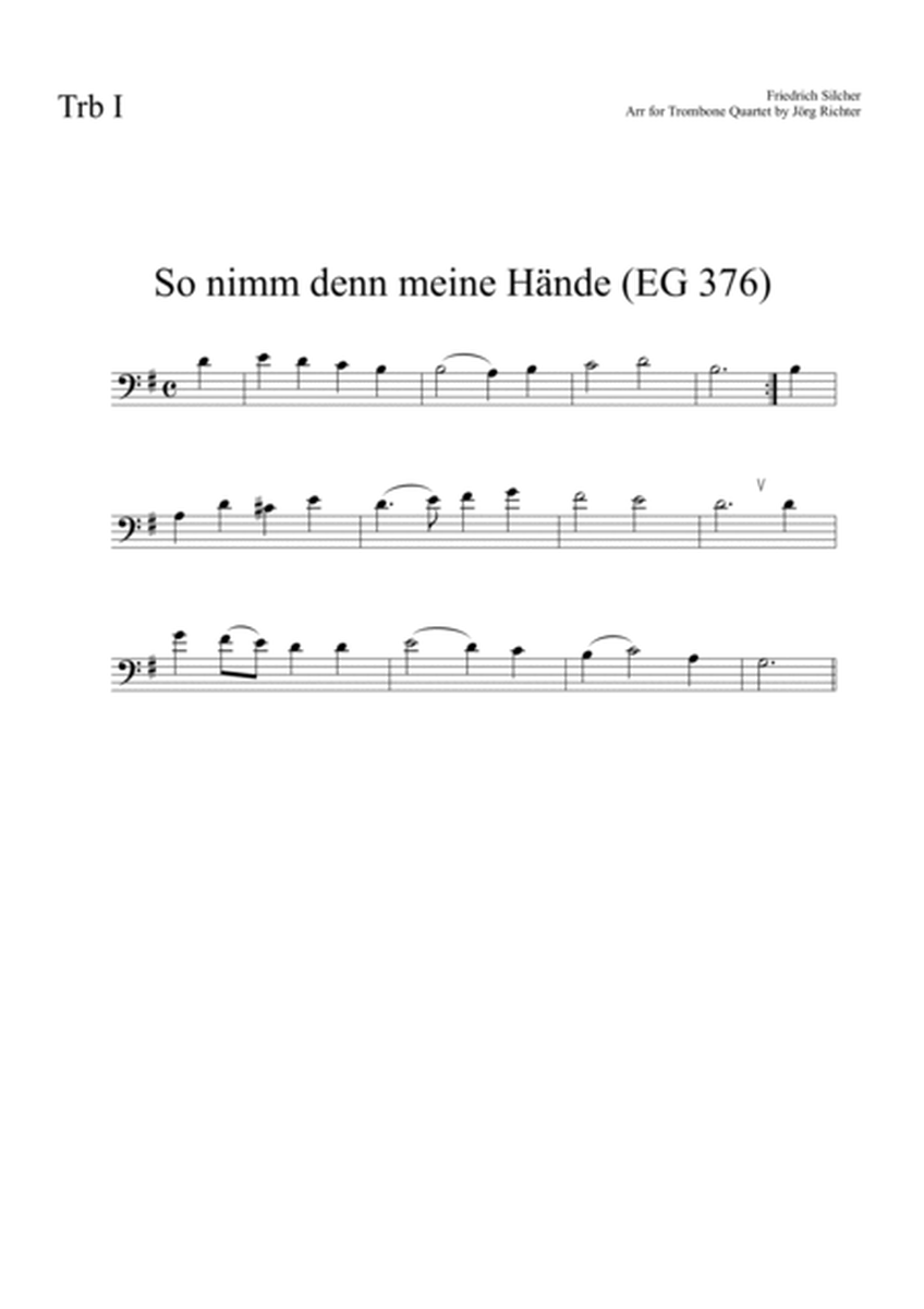 So take my hands (So nimm denn meine Hände) for Trombone Quartet image number null