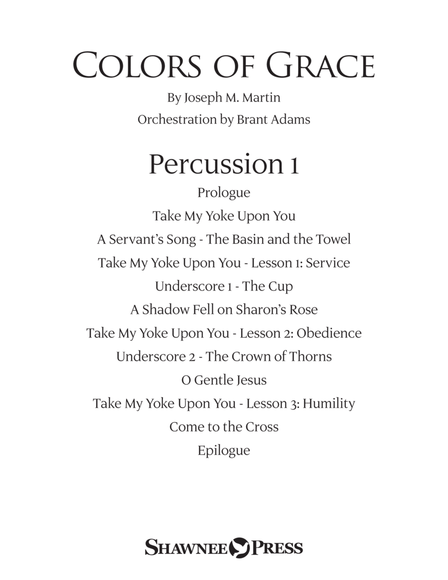 Colors of Grace - Lessons for Lent (New Edition) (Orchestra Accompaniment) - Percussion 1