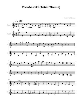 Book cover for Tetris Theme for Flute Duet