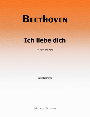 Book cover for Ich liebe dich, by Beethoven, in E flat Major