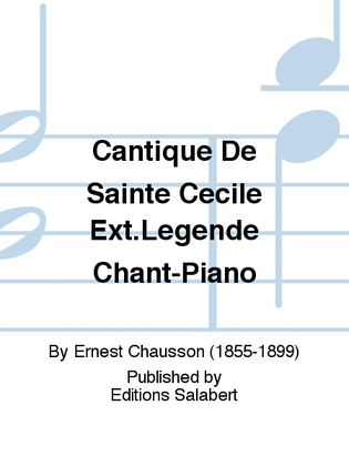Book cover for Cantique De Sainte Cecile Ext.Legende Chant-Piano