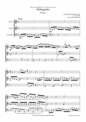 Solfeggietto (Solfeggio) - 2 violins and cello