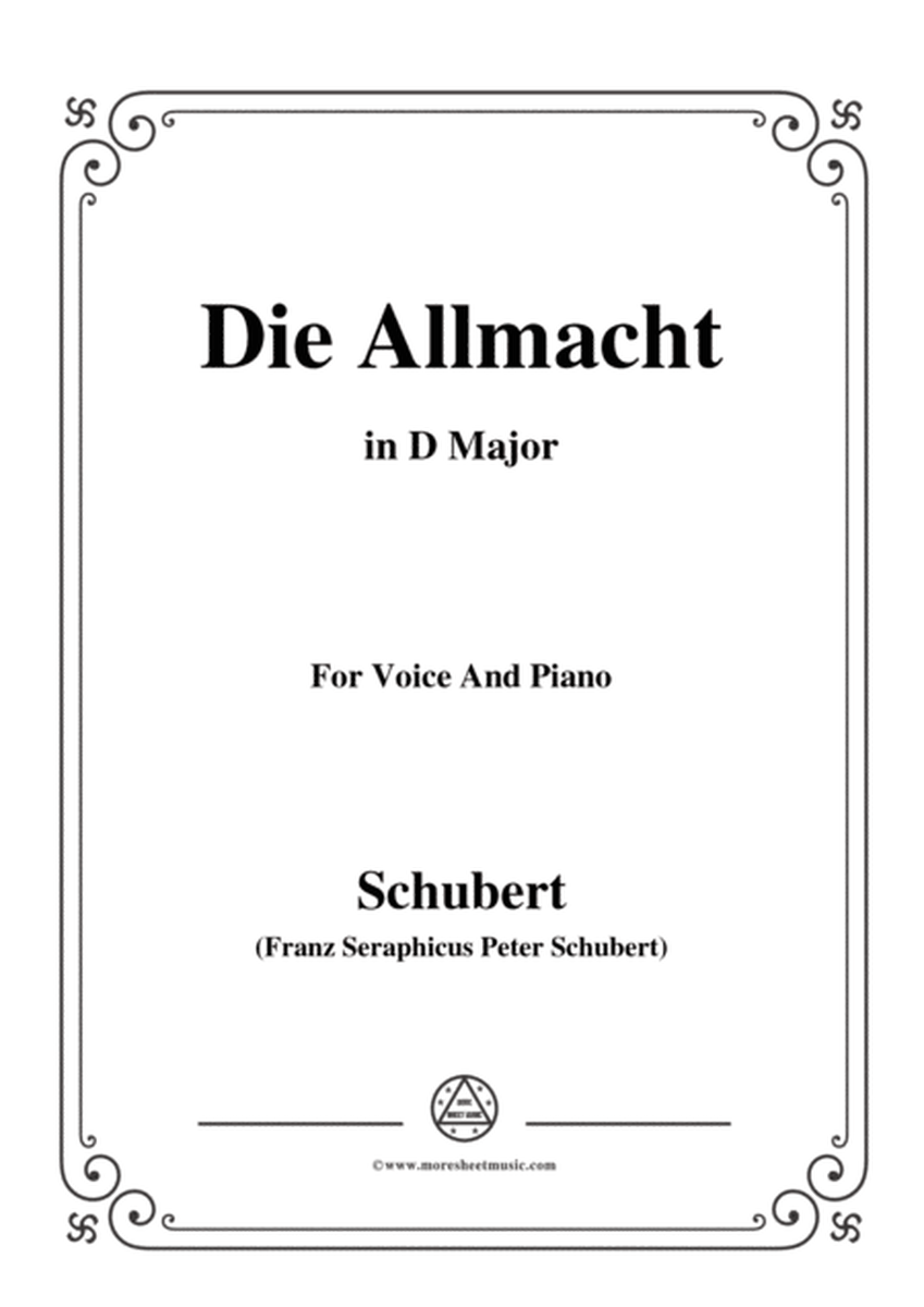 Schubert-Die Allmacht,Op.79 No.2,in D Major,for Voice&Piano image number null