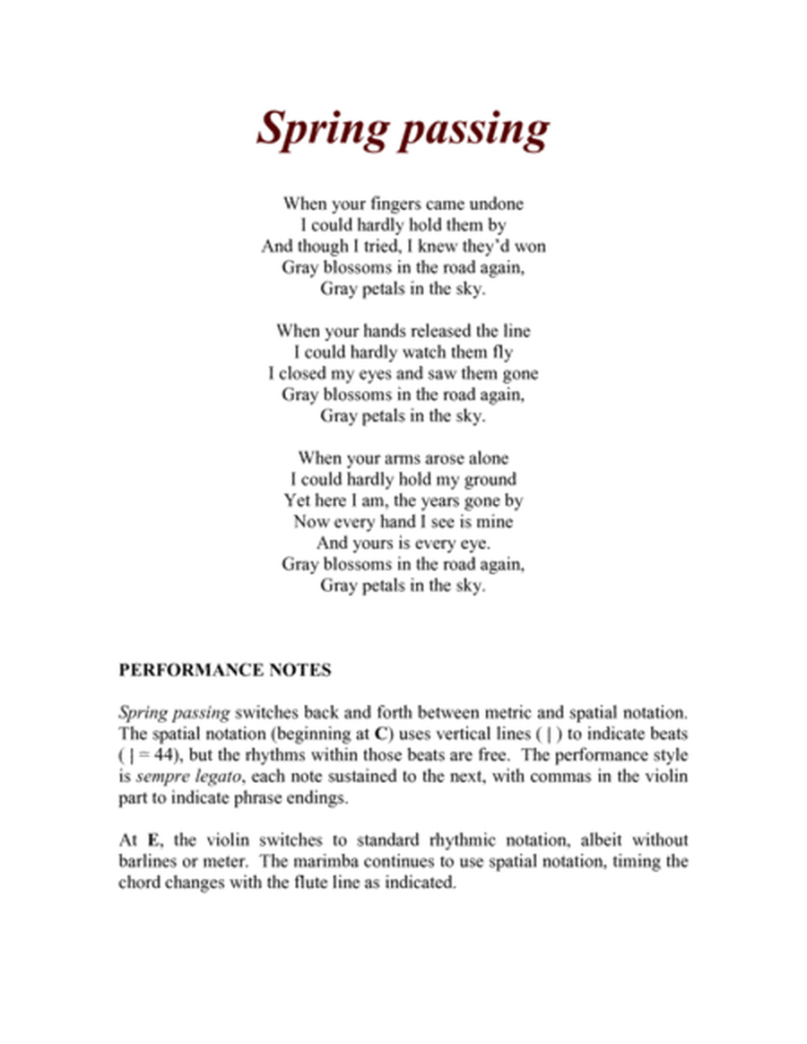 [Dillon] Two Views of Spring (Violin and Marimba)