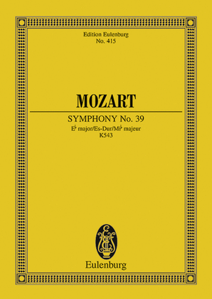 Book cover for Symphony No. 39 Eb major