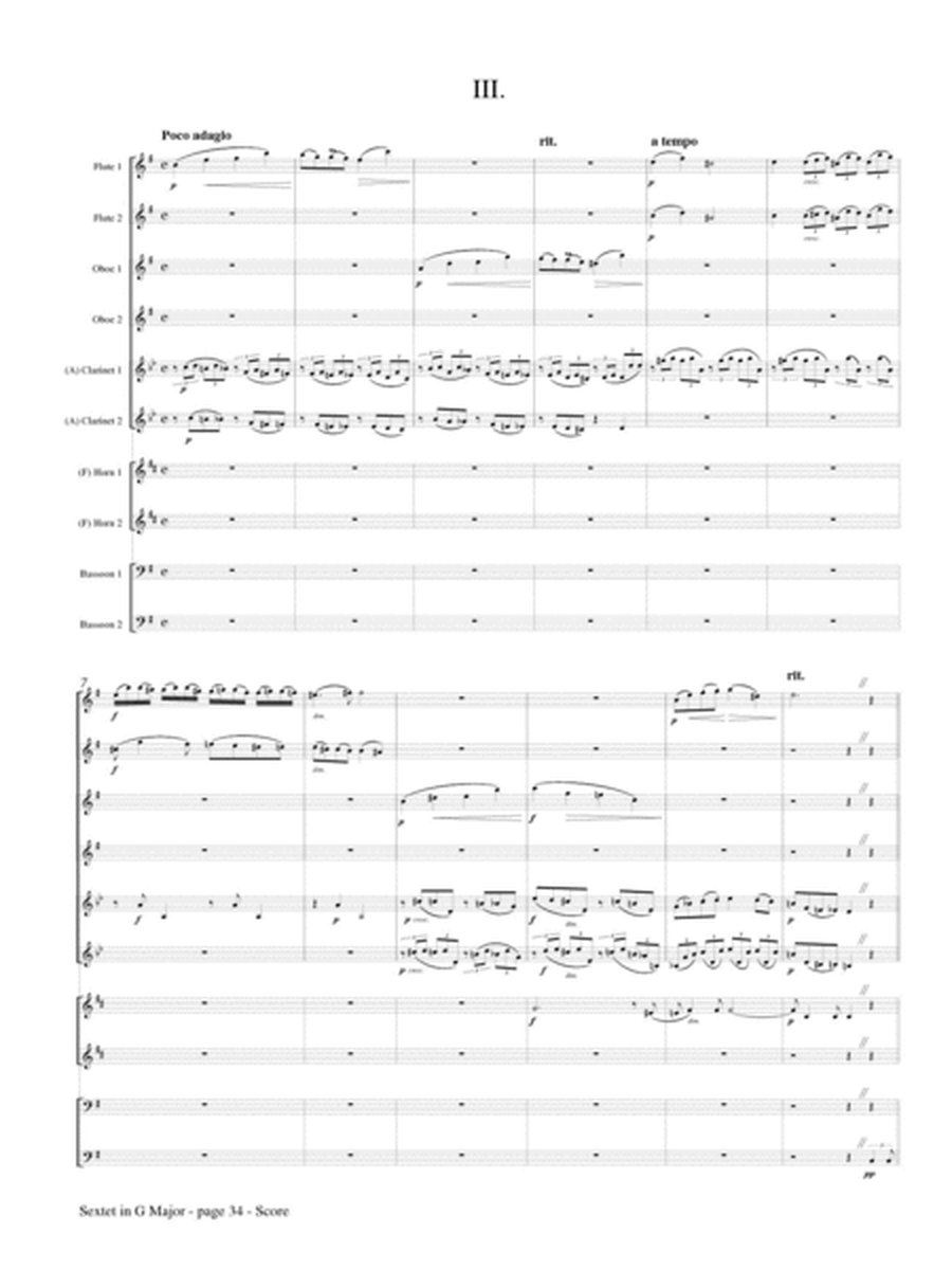 Sextet in G Major, Op. 36 for Double Wind Quintet
