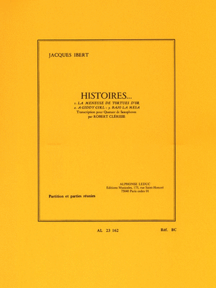 Book cover for Histoires, 3 Pieces (saxophones 4)