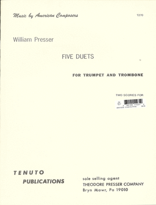 Book cover for Five Duets for Trumpet and Trombone
