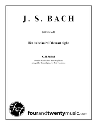 Book cover for Bist du bei mir (If thou art nigh), for flute and piano