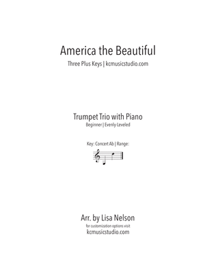Book cover for America the Beautiful Trumpet Trio with Piano Accompaniment - Beginning