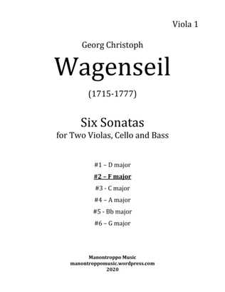 Book cover for Wagenseil Quartet #2 for 2 Violas, Cello and Bass