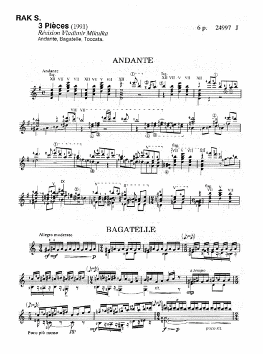 3 Pieces: Bagatelle, Andante et Toccata