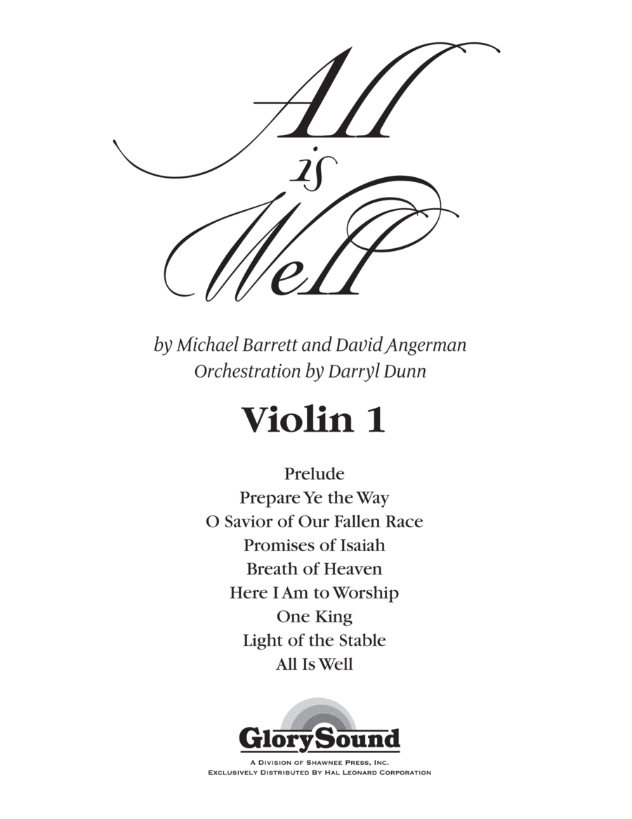 All Is Well - Violin 1