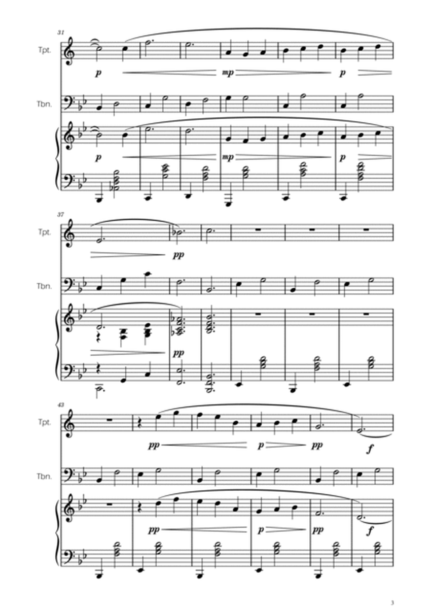 Gymnopedie No. 1 - Trumpet and Trombone Duet w/ Piano image number null