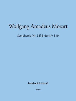 Book cover for Symphony [No. 33] in Bb major K. 319