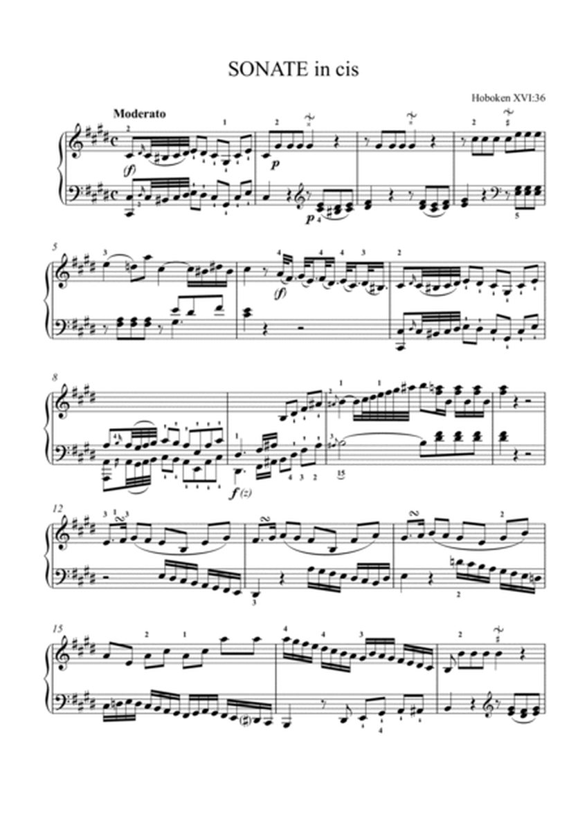 Haydn-Piano Sonata in C♯ minor,Hob.XVI.36(Piano solo) image number null