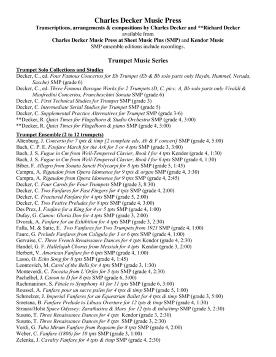 Prelude Fanfares from Caligula for Trumpet Ensemble image number null