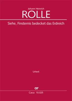 Book cover for Siehe, Finsternis bedecket das Erdreich