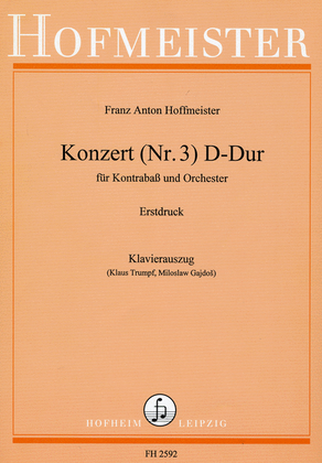 Book cover for Konzert Nr. 3 D-Dur fur Kontrabass und Orchester / KlA
