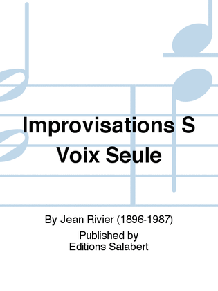 Book cover for Improvisations S Voix Seule