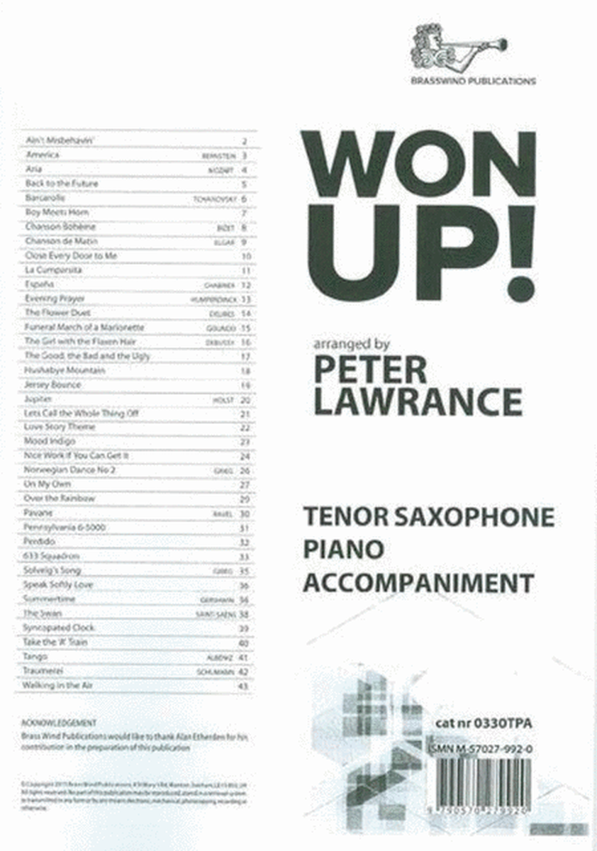 Won Up Tenor Sax Piano Accompaniment