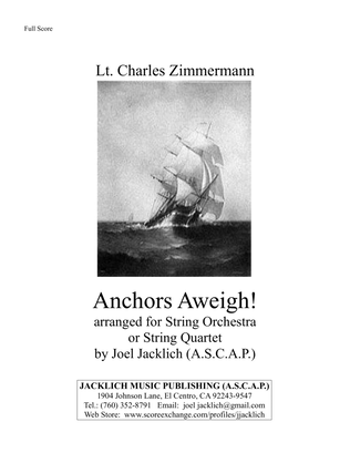 Book cover for Anchors Aweigh! for String Orchestra (modulating)