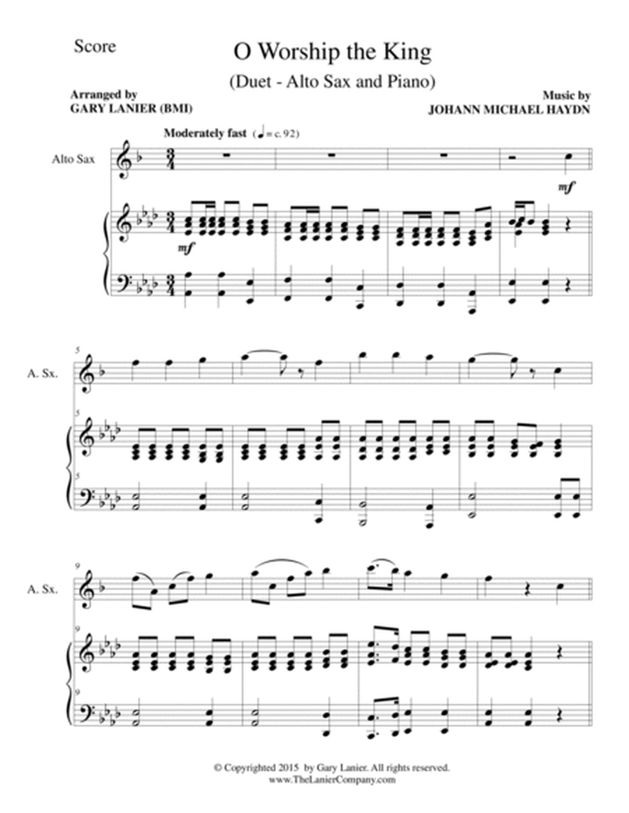 O WORSHIP THE KING (Duet – Alto Sax and Piano/Score and Parts) image number null