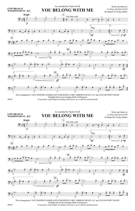 Book cover for You Belong with Me: Low Brass & Woodwinds #2 - Bass Clef