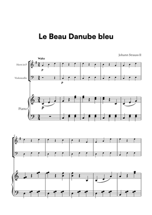 Book cover for Johann Strauss II - Le Beau Danube bleu for French Horn, Cello and Piano