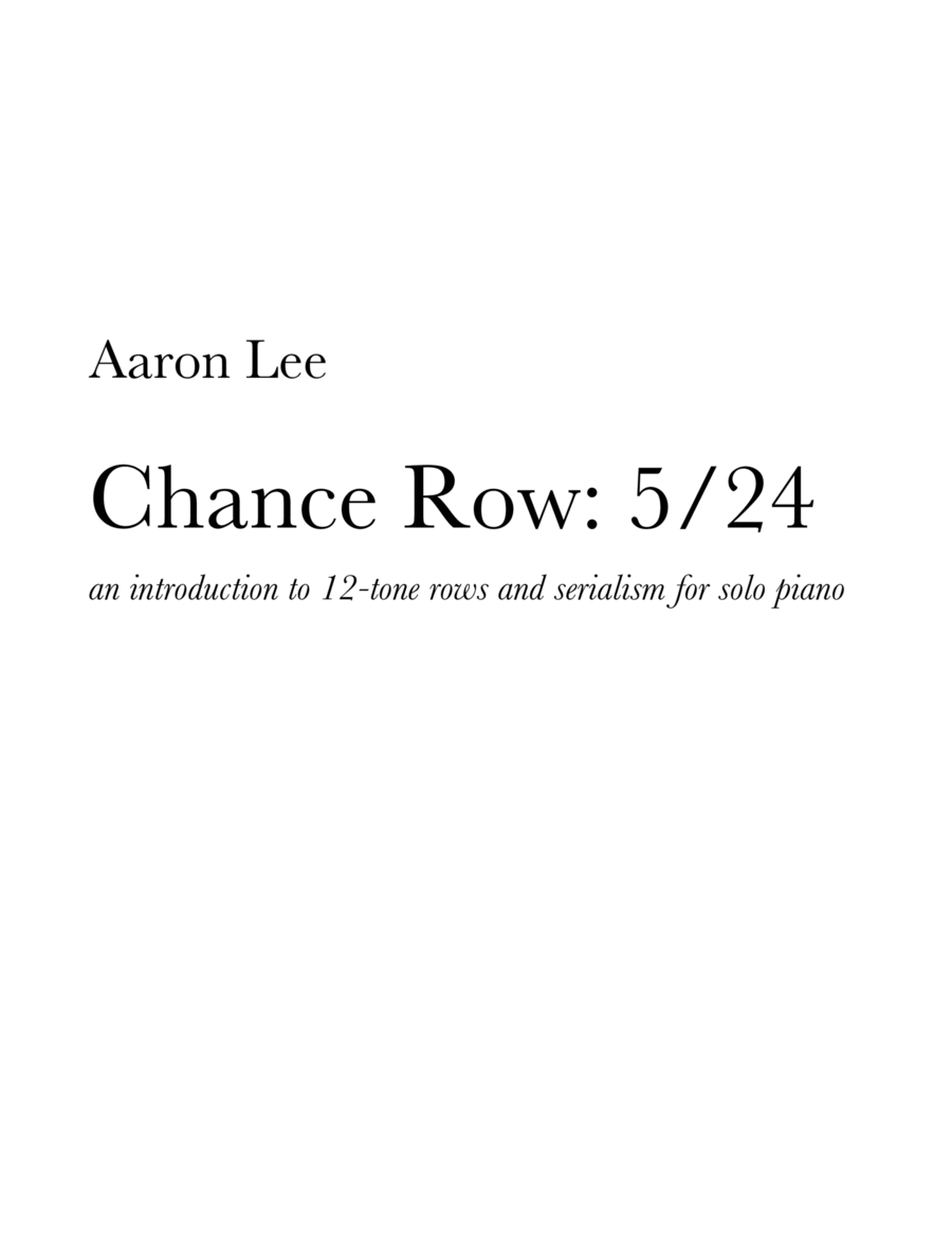 Chance Row: 5/24 (for solo piano)