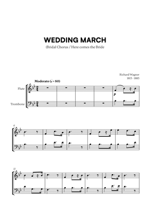 Book cover for Richard Wagner - Wedding March (Here comes the Bride) (for Flute and Trombone)