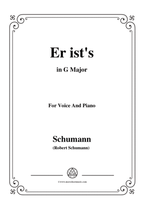 Book cover for Schumann-Er ist's,in G Major,Op.79,No.24,for Voice and Piano