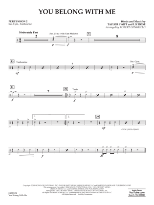 You Belong With Me (arr. Robert Longfield) - Percussion 2