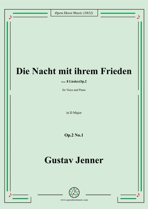 Book cover for Jenner-Die Nacht mit ihrem Frieden,in D Major,Op.2 No.1