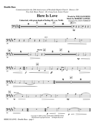 Book cover for Here Is Love - Double Bass