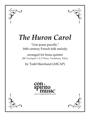 Book cover for The Huron Carol — brass quintet