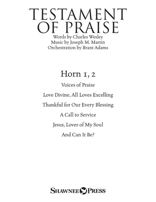 Book cover for Testament of Praise (A Celebration of Faith) - F Horn 1 & 2