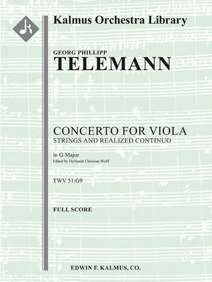 Concerto for Viola in G, TWV 51:G9