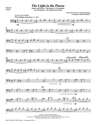 The Light In The Piazza (Choral Highlights) (arr. John Purifoy) - Cello