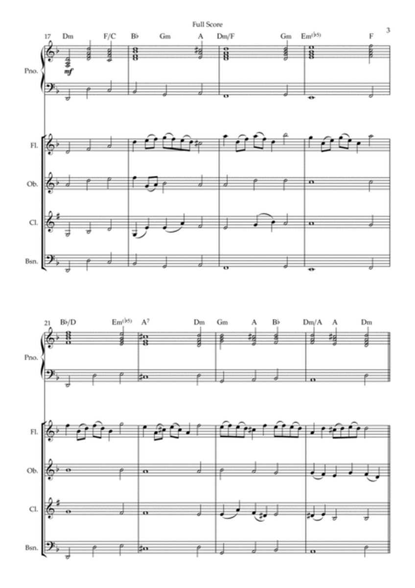 Rondeau (from Abdelazer) for Woodwind Quartet and Piano Accompaniment with Chords image number null