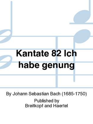 Book cover for Cantata BWV 82 "It is enough"