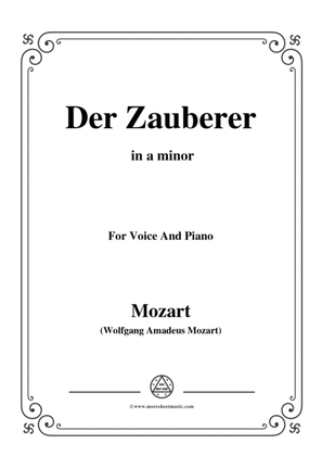 Book cover for Mozart-Der zauberer,in a minor,for Voice and Piano