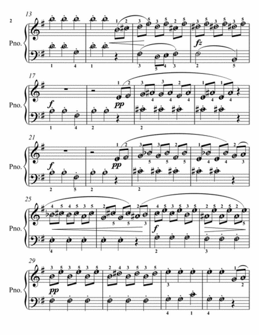 Elfin Dance Opus 12 Number 4 Easy Piano Sheet Music